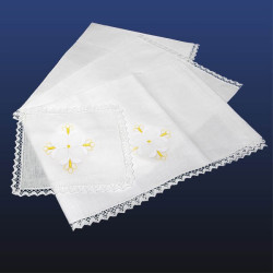 Juego completo de mantelería de altar Manuterge - Flor blanca