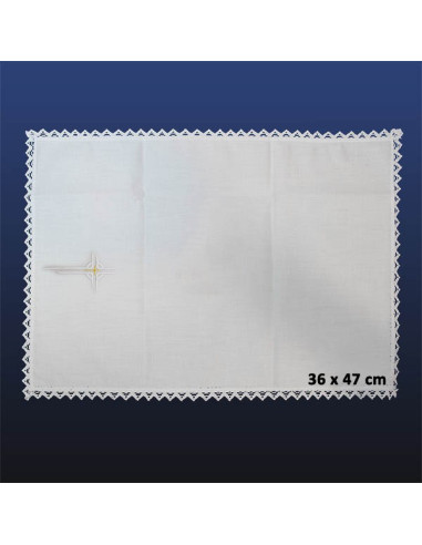 Manuterge Ensemble complet de linge d'autel - Croix blanche