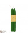 Mass colored wish candles with beehive design - green pair
