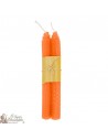 Velas de los deseos de color sólido con diseño de colmena - par naranja