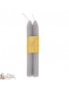 Mass colored wish candles with beehive design - grey pair