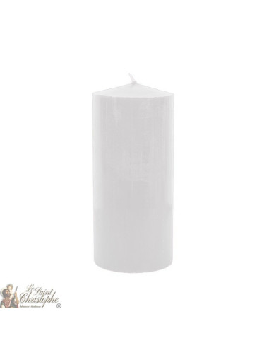 Gekleurde kaars in witte massa 7 x 15,5 cm