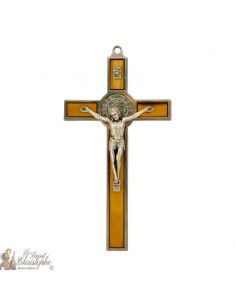 Cruz de San Benito de madera y metal - 13,5 cm