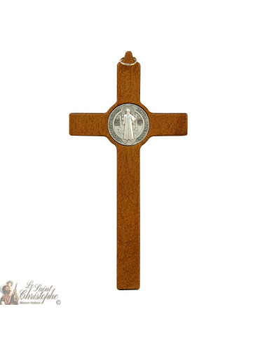 Cruz de San Benito en madera de color marrón 20cm