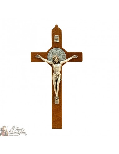 Cruz de San Benito en madera de color marrón 20cm