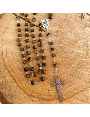 Chapelet en perles d'œil de tigre