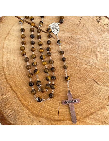 Chapelet en perles d'œil de tigre