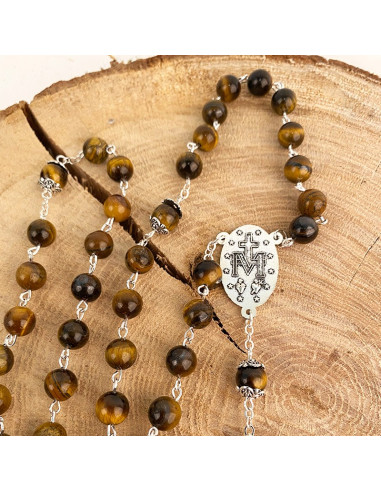 Chapelet en perles d'œil de tigre