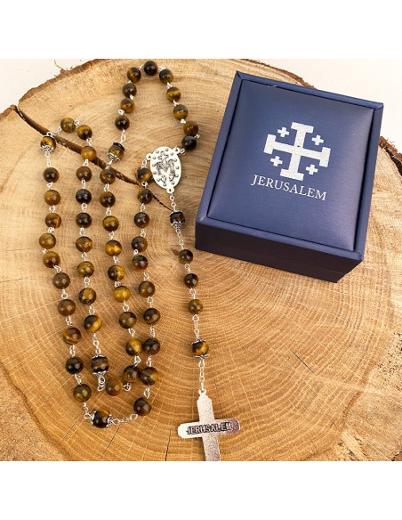 Tigeraugen-Perlen-Rosenkranz