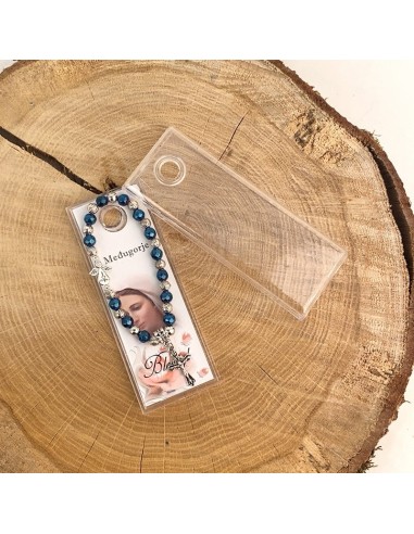 Pulsera de cuentas azules y de plata Medjugorje