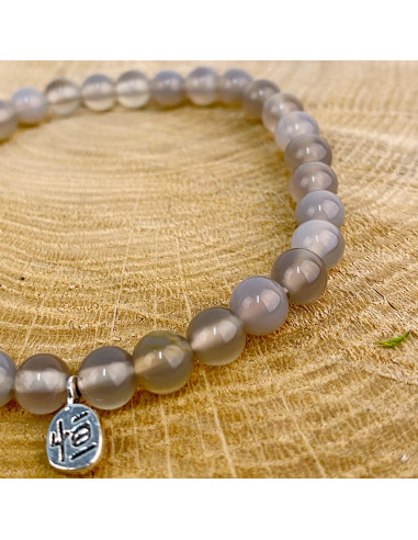 Natuurstenen armband Grijs Agaat