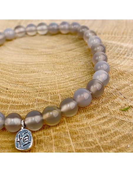 Natursteinarmband Grauer Achat