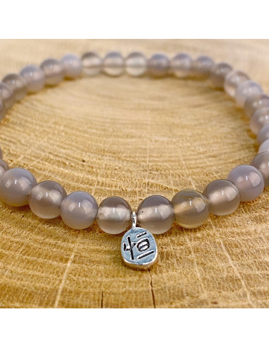 Natuurstenen armband Grijs Agaat