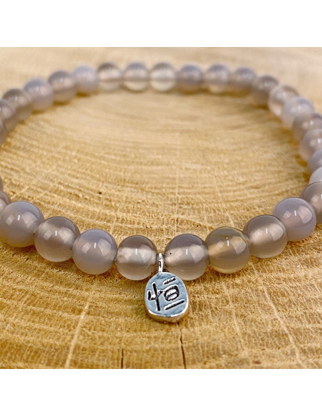 Natuurstenen armband Grijs Agaat
