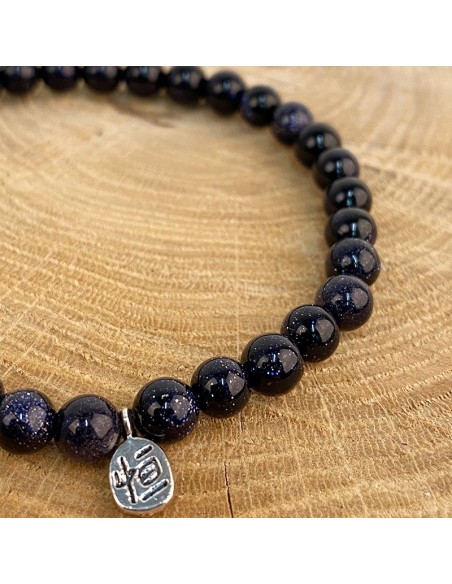 Blauwe zandparel armband