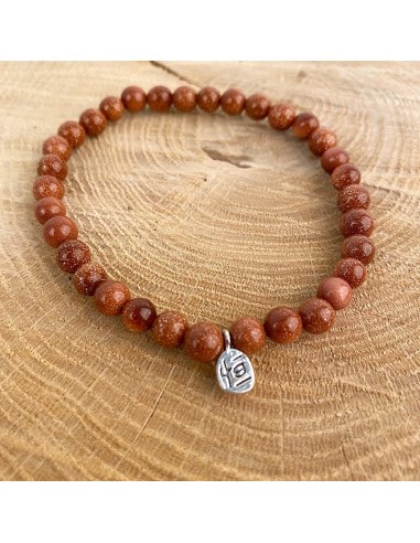 Pulsera de cuentas de piedra de oro