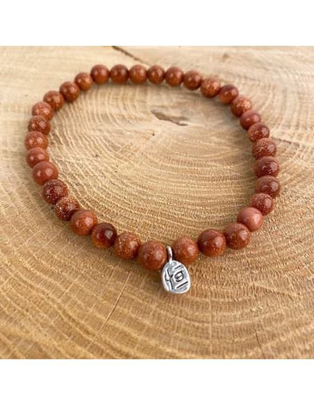 Gouden stenen kralen armband