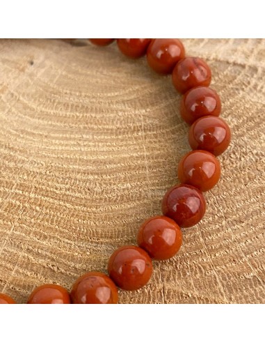 Bracelet en jaspe rouge naturel