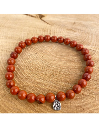 Bracelet en jaspe rouge naturel