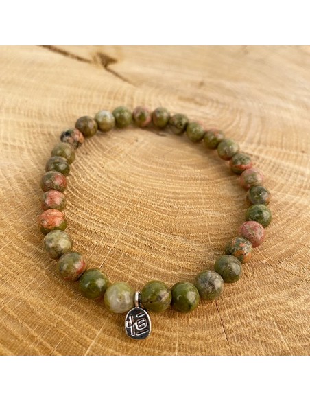 Bracciale in pietra naturale Unakite