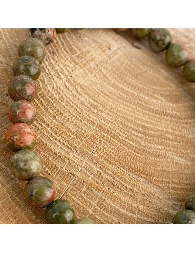 Bracelet en pierre naturelle Unakite
