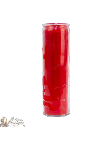 Candle in red glass colored in the mass