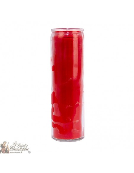 Candle in red glass colored in the mass