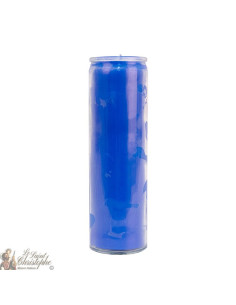 Bougie en verre bleue colorée dans la masse
