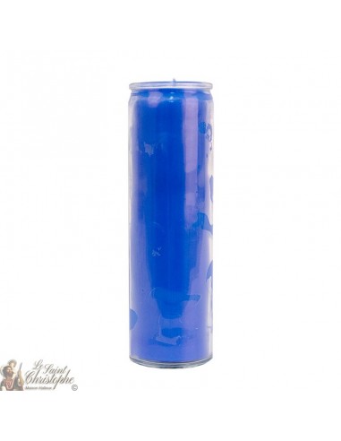 Farbige blaue Glaskerze in der Masse