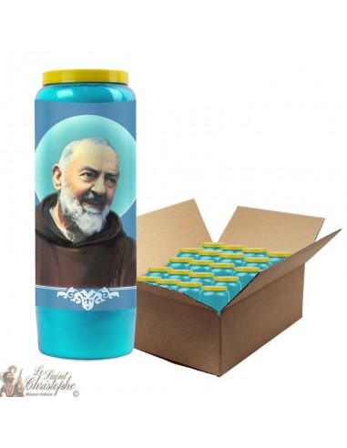 Bougies de Neuvaine bleue à Padre Pio - 20 pièces