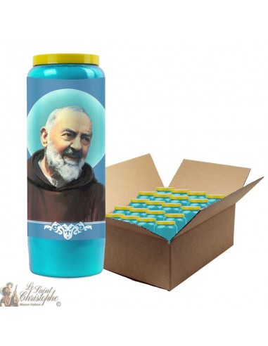Candele Padre Pio Novena Blu - 20 pezzi