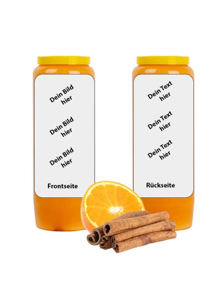 Novena candle Orange Cinnamon scent - customizable - box 20 pieces