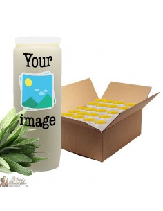 Novena candle Sage scent - customizable - box 20 pieces