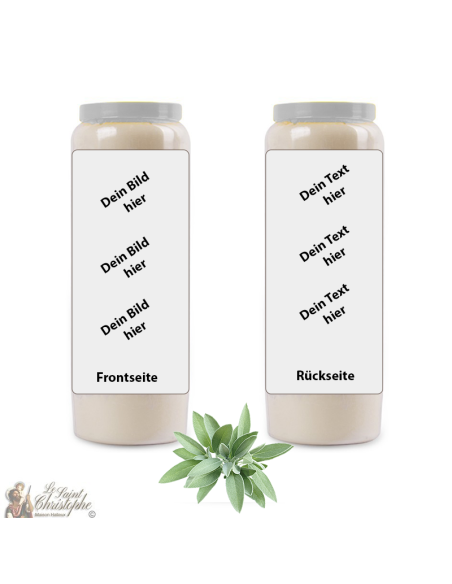 Bougie de neuvaine parfum Sauge - personnalisable - carton 20 pièces