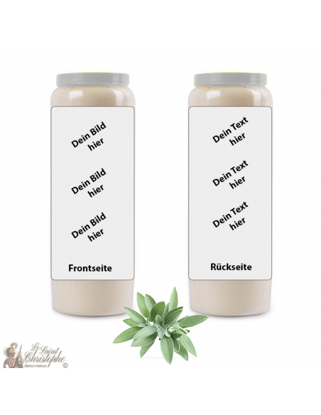 Vela Novena aroma Salvia - personalizable - caja 20 unidades