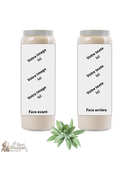 Novena candle Sage scent - customizable - box 20 pieces