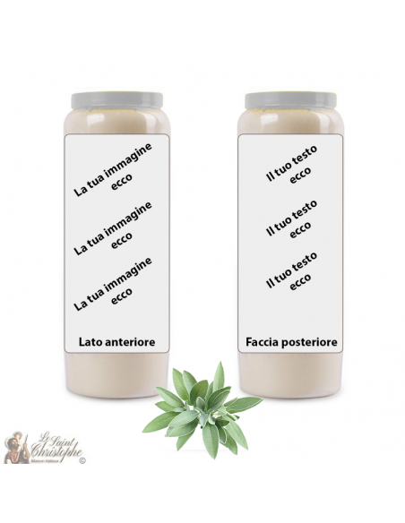 Vela Novena aroma Salvia - personalizable - caja 20 unidades