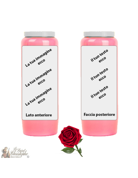 Candela Novena profumo di rosa - personalizzabile - scatola 20 pezzi