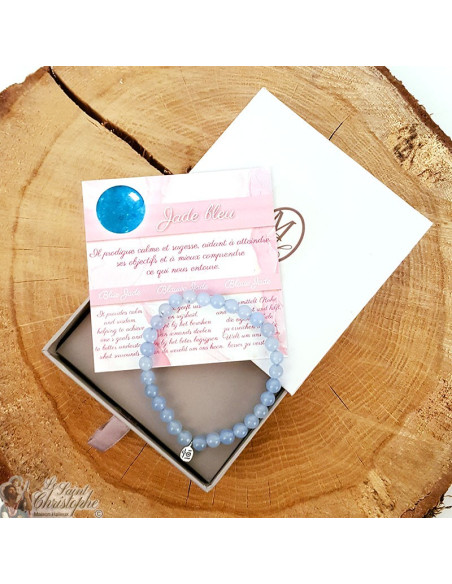 Bracelet en pierre naturelle Jade Bleue 
