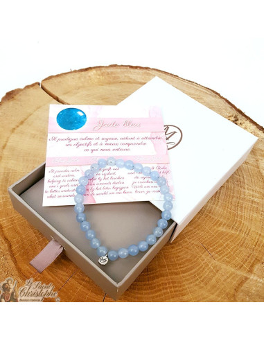 Bracelet en pierre naturelle Jade Bleue 