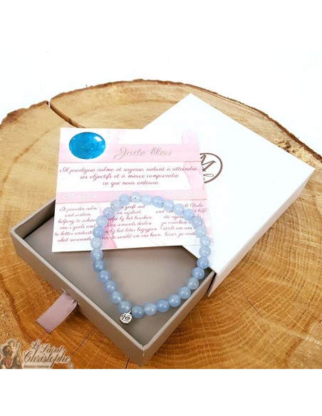 Blaue Jade Naturstein-Armband 