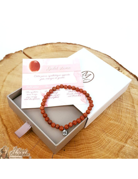 Gouden stenen kralen armband