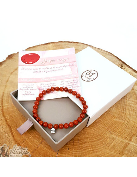 Pulsera de jaspe rojo natural
