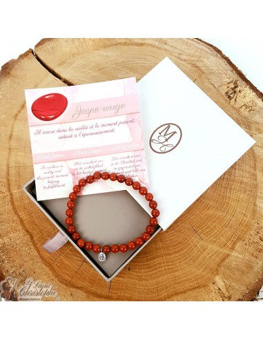 Pulsera de jaspe rojo natural