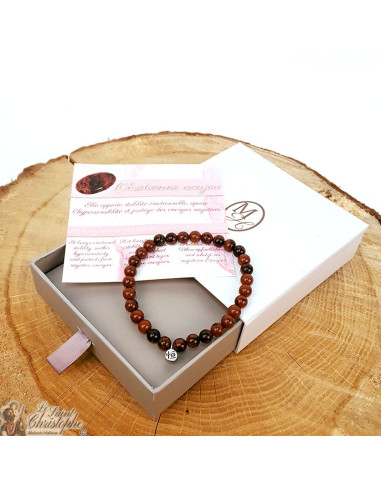 Natursteinarmband Mahagoni Obsidian