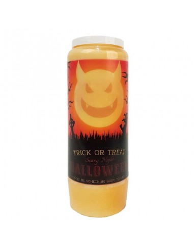 Halloween orange novena candle - Trick or Treat transparent