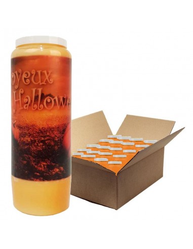 Candele novena arancioni di Halloween - Zucche - scatola 20 pezzi