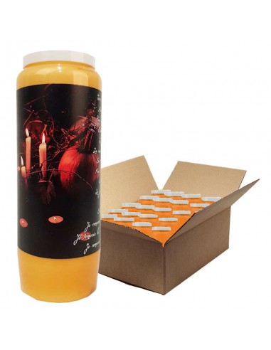 Velas de la novena naranja de Halloween calabazas de Samhain - caja de 20 unidades