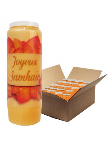 Halloween orange novena candles - Samhain - box 20 pieces