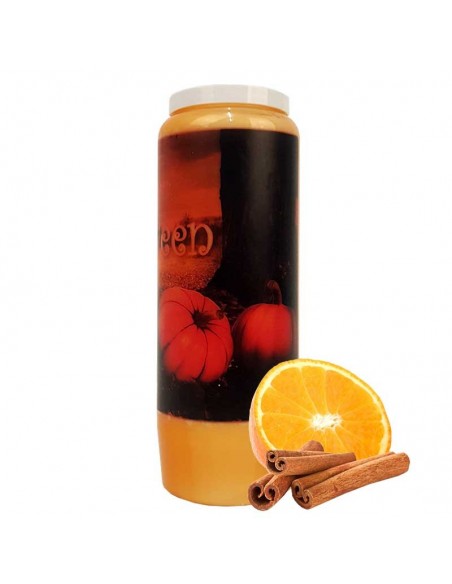 Bougie de neuvaine Halloween parfum orange-cannelle - Citrouilles